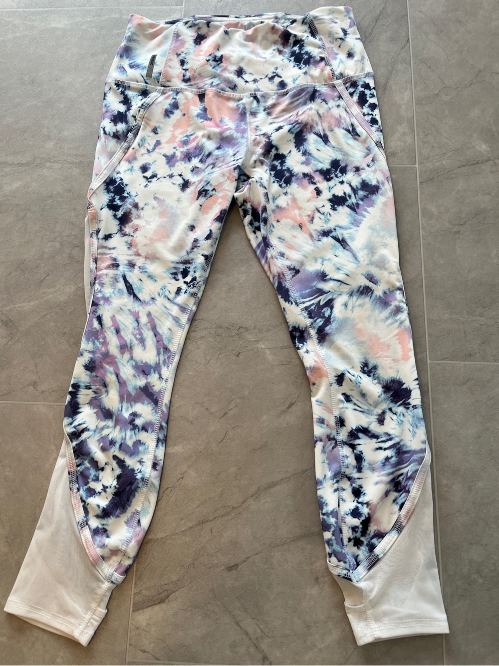 RBX Active Lavender, Navy & Pink Tie-Dye Leggings size M Athletic Stretch